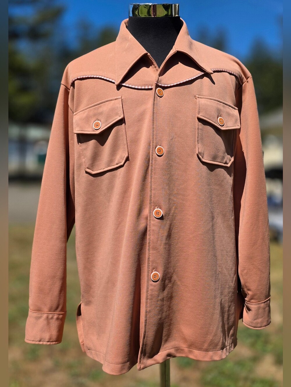 Vintage Big Yank Workwear Shirt Work Mates Union Made Permanent Press XL 70s